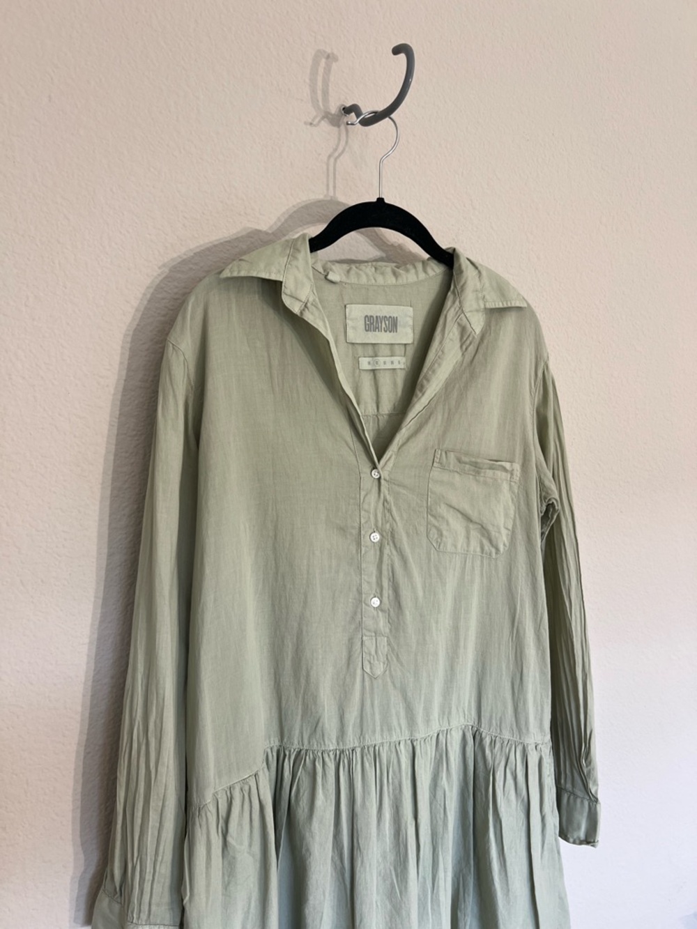 Frank & Eileen Grayson changemaker dress lightweight cotton relaxed green S - Picture 5 of 13